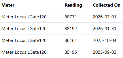 lifetime meter reading example